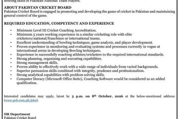 Pakistan Begins Search for New Bowling Coach